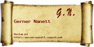 Gerner Nanett névjegykártya